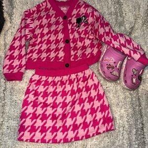 Barbie Pink Houndstooth Kids Matching Set